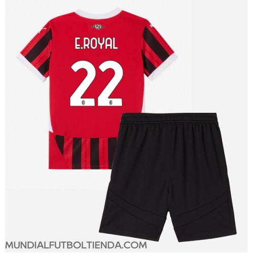 Camiseta AC Milan Emerson Royal #22 Primera Equipación Replica 2024-25 para niños mangas cortas (+ Pantalones cortos)